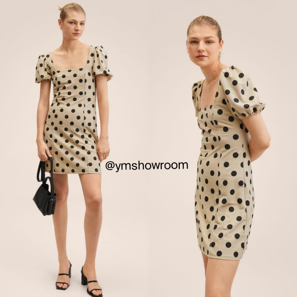 MANGO puff sleeves dress - Picture 1 of 5